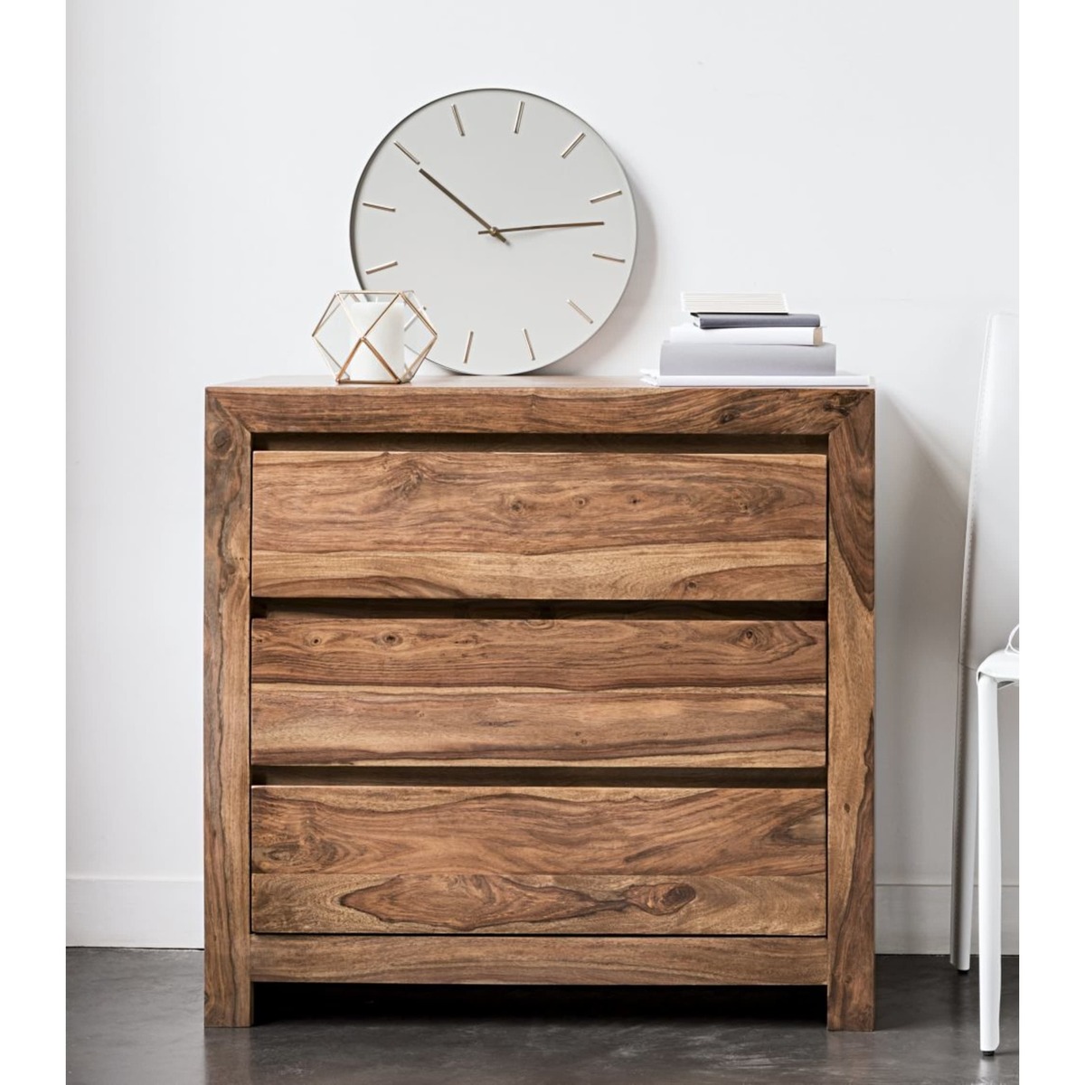 Solid Sheesham Wood 3-Drawer Chest Stockholm – image 5