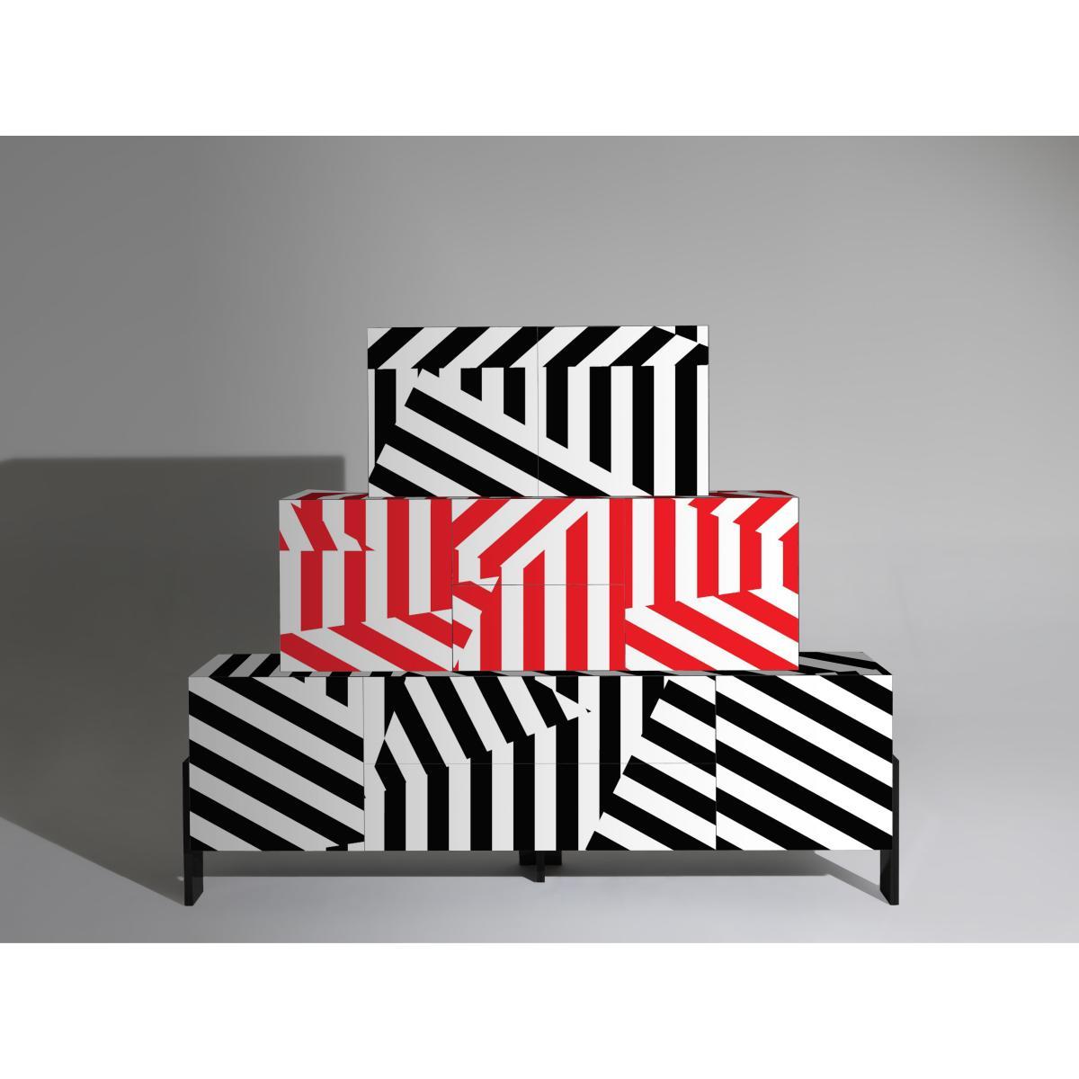 Ziqqurat Dresser - / L 246 x H 200 cm by Driade Red/Multicoloured/Black – image 2