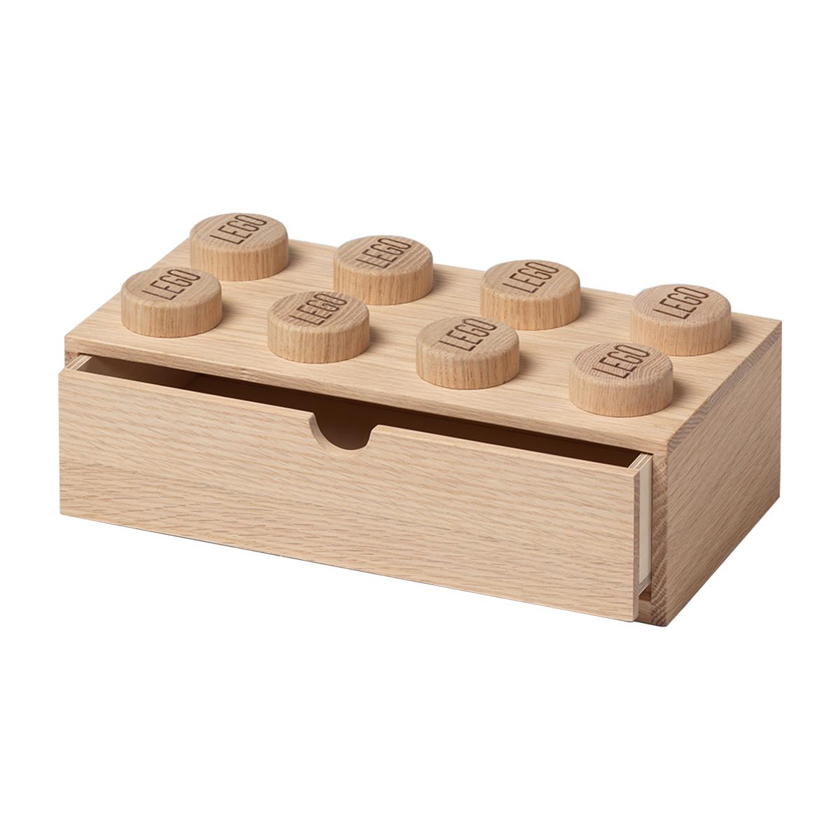LEGO wooden desk draw 8 Soaped oak – image 1