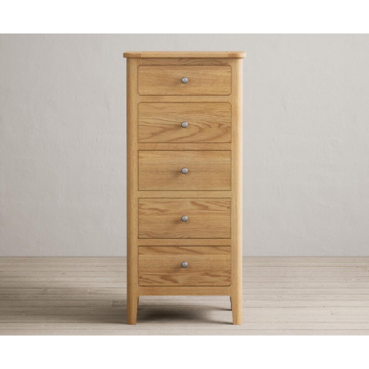 Loxton Solid Oak 5 Drawer Tallboy – image 2