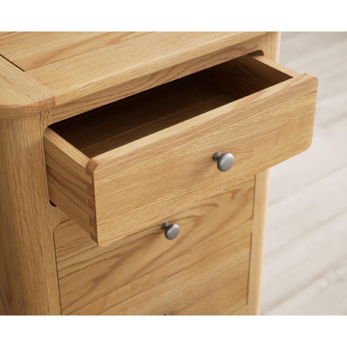 Loxton Solid Oak 5 Drawer Tallboy – image 4