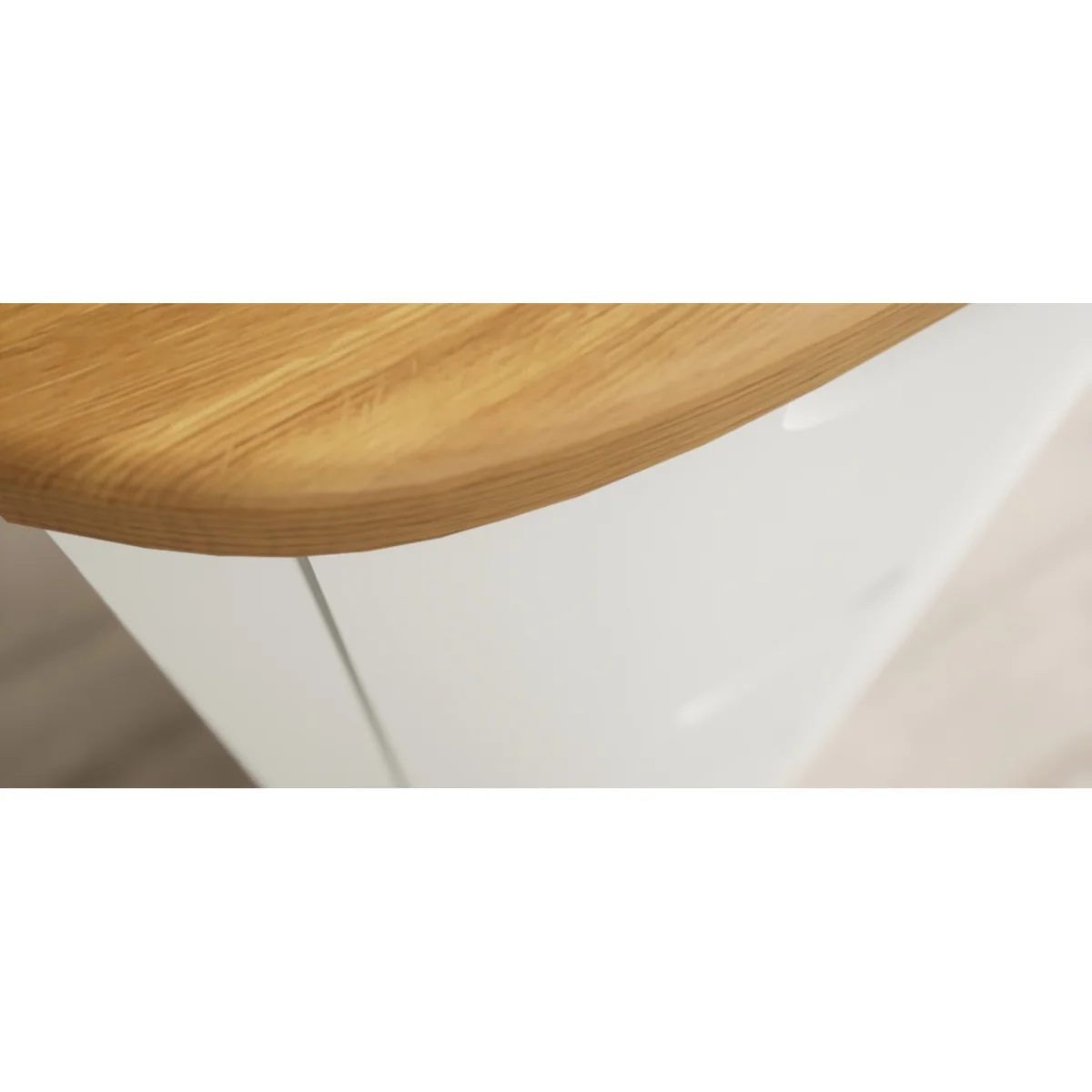 Bradwell Oak and Signal White Painted 5 Drawer Tallboy – image 7