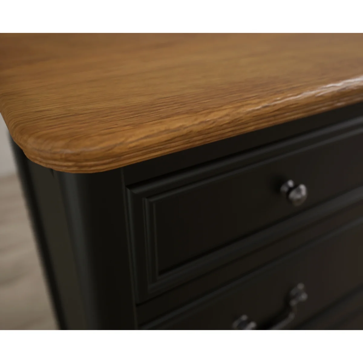 Chateau Noir Oak and Black Painted Wide Chest of Drawers – image 8