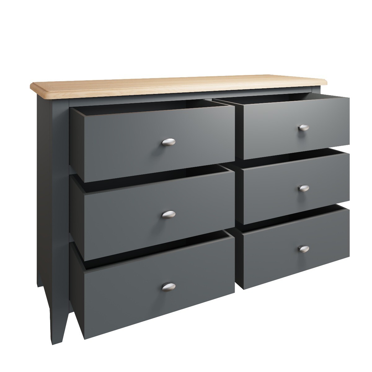 Arlia Oak and Grey 6 Drawer Chest – image 3