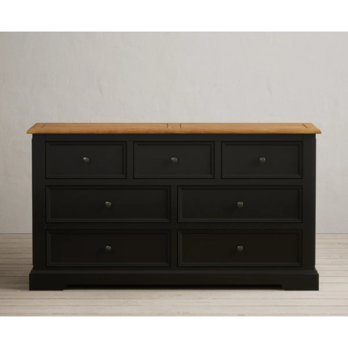 Charlton Oak and Black Painted Wide Chest Of Drawers – image 4