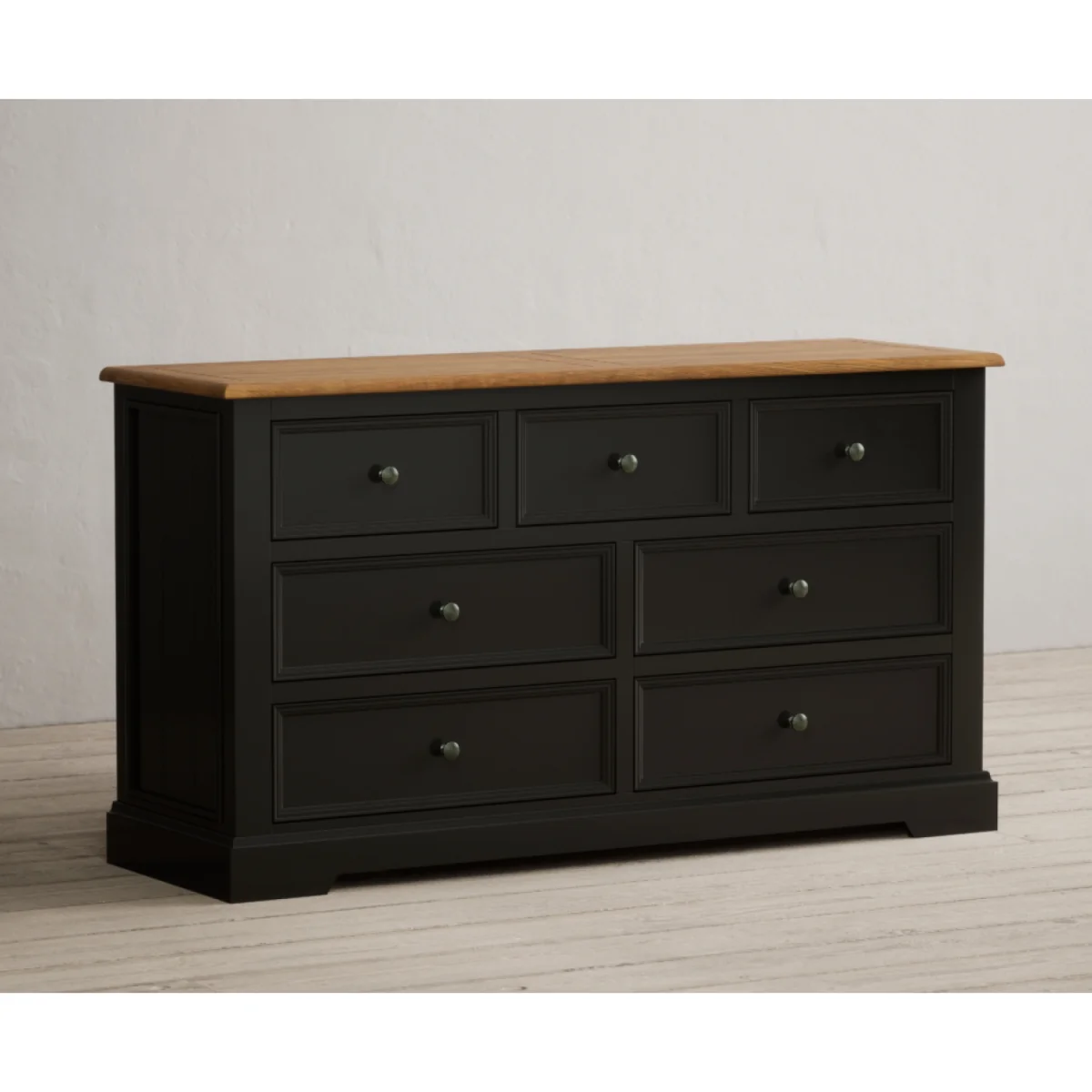 Charlton Oak and Black Painted Wide Chest Of Drawers – image 5