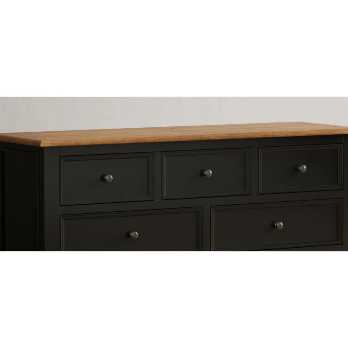 Charlton Oak and Black Painted Wide Chest Of Drawers – image 8