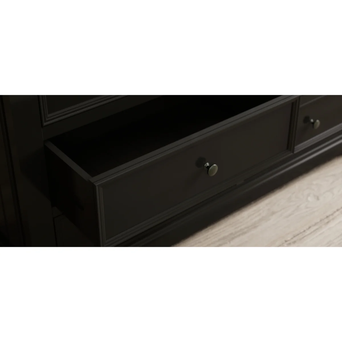 Charlton Oak and Black Painted Wide Chest Of Drawers – image 10
