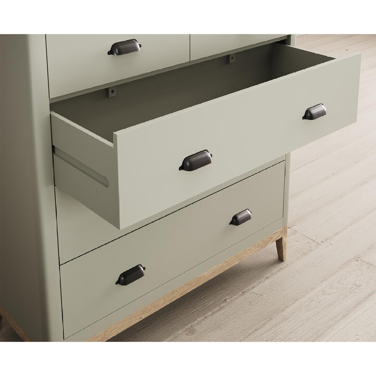 Ancona Oak and Soft Green Painted 2 Over 3 Chest of Drawers – image 4