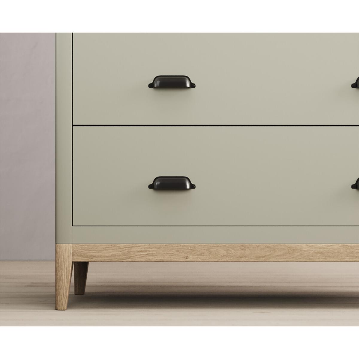 Ancona Oak and Soft Green Painted 2 Over 3 Chest of Drawers – image 5