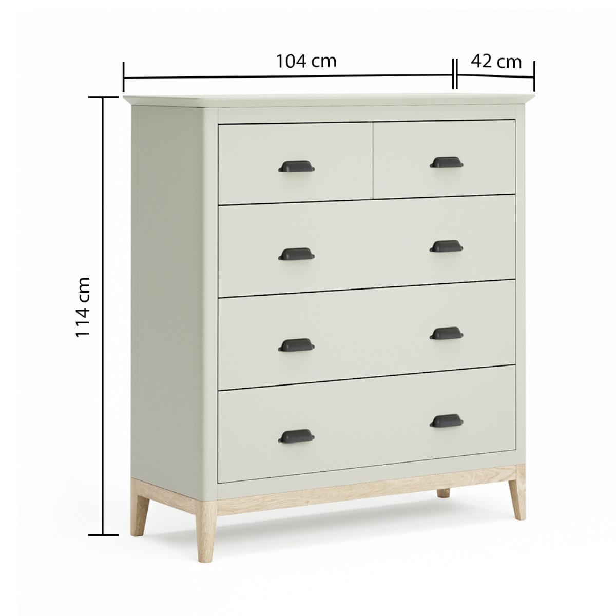 Ancona Oak and Soft Green Painted 2 Over 3 Chest of Drawers – image 10