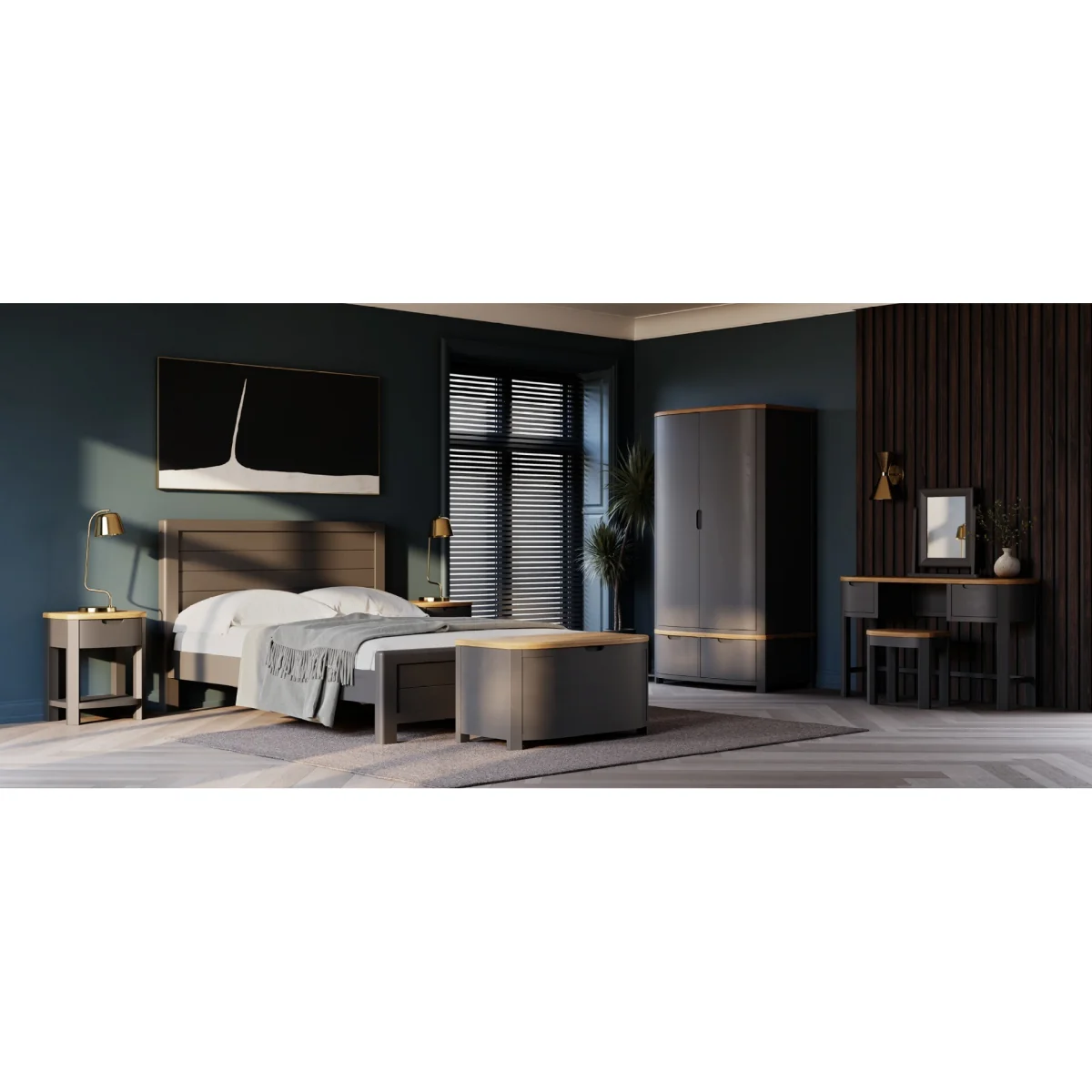 Bradwell Oak and Charcoal Painted 2 Over 3 Chest of Drawers – image 11