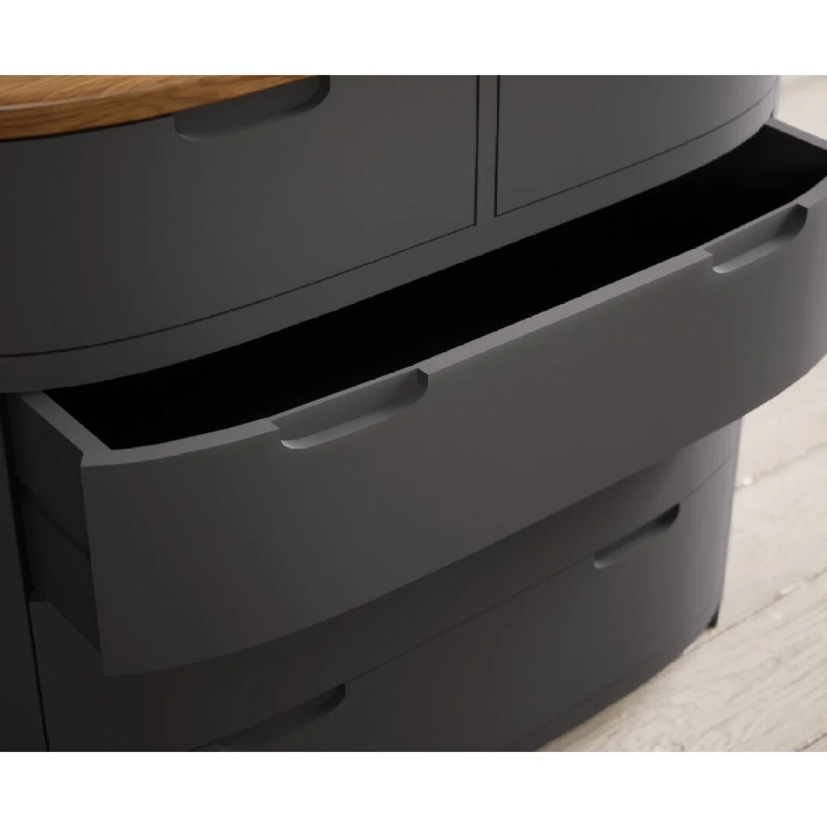Bradwell Oak and Charcoal Painted 2 Over 3 Chest of Drawers – image 7
