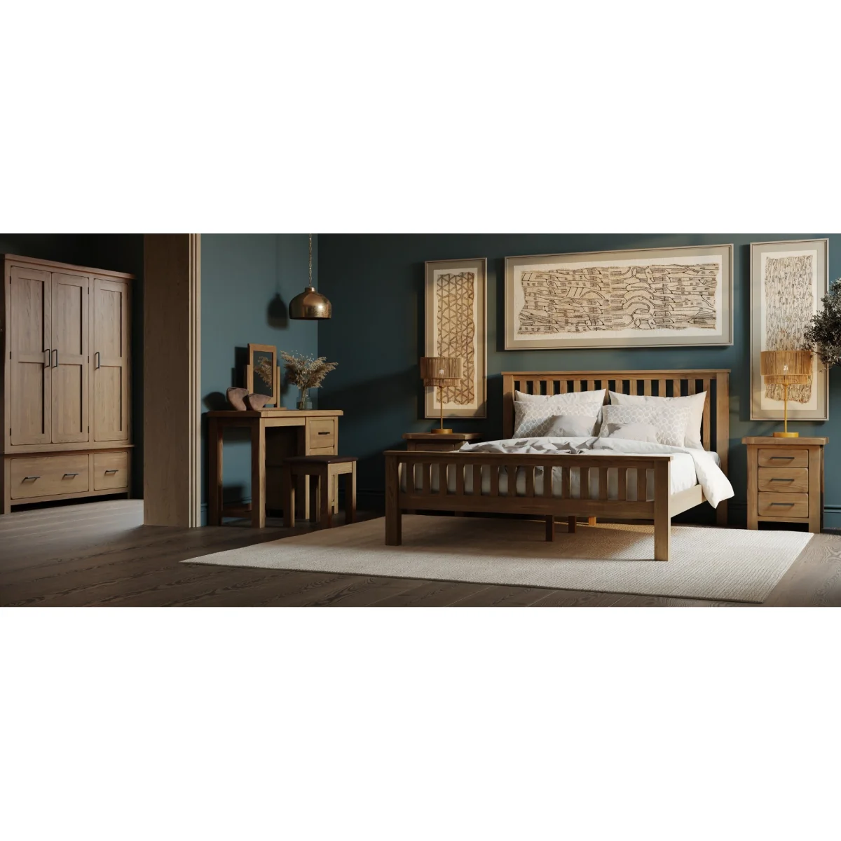 Harrogate Rustic Solid Oak Wide Chest Of Drawers – image 11