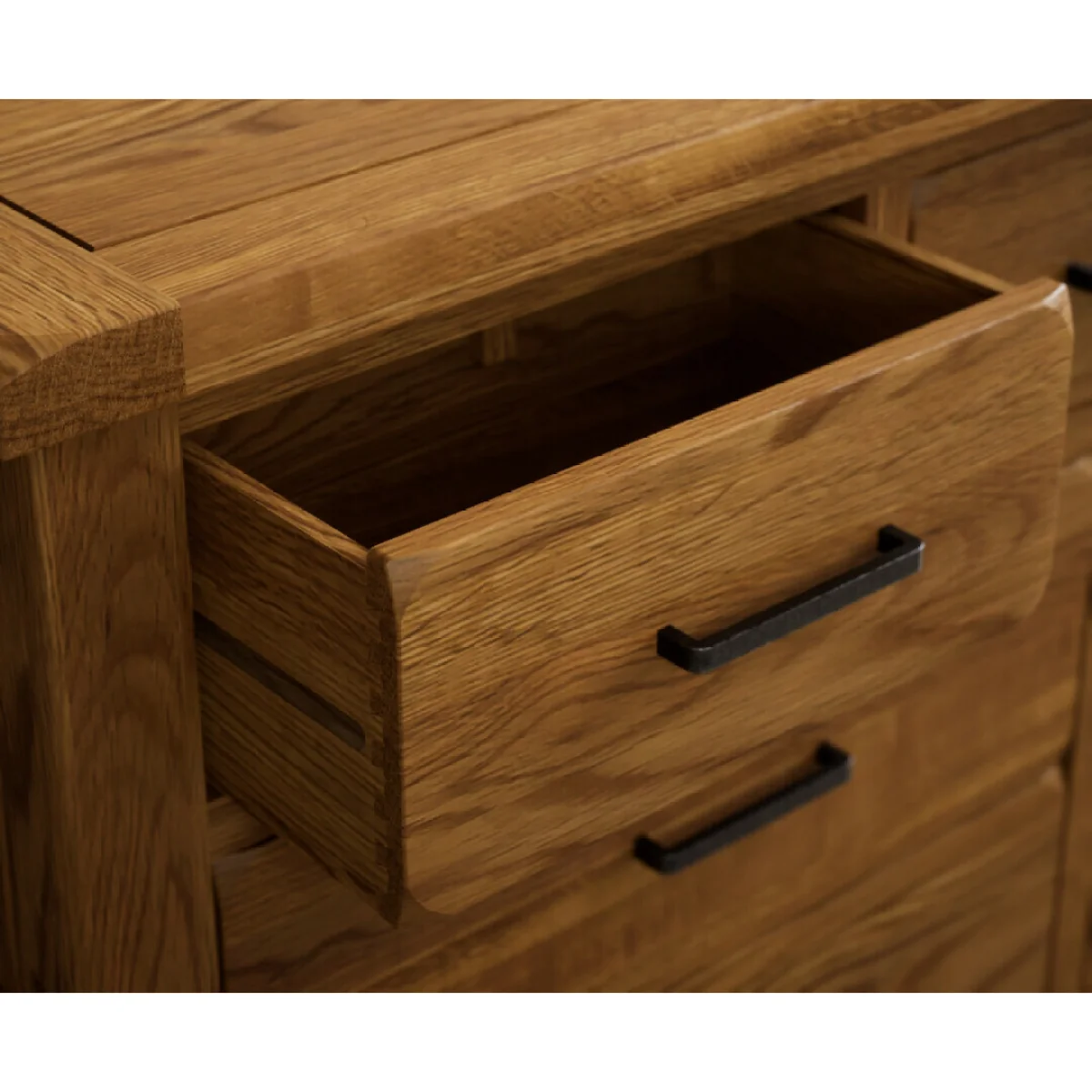 Harrogate Rustic Solid Oak Wide Chest Of Drawers – image 7