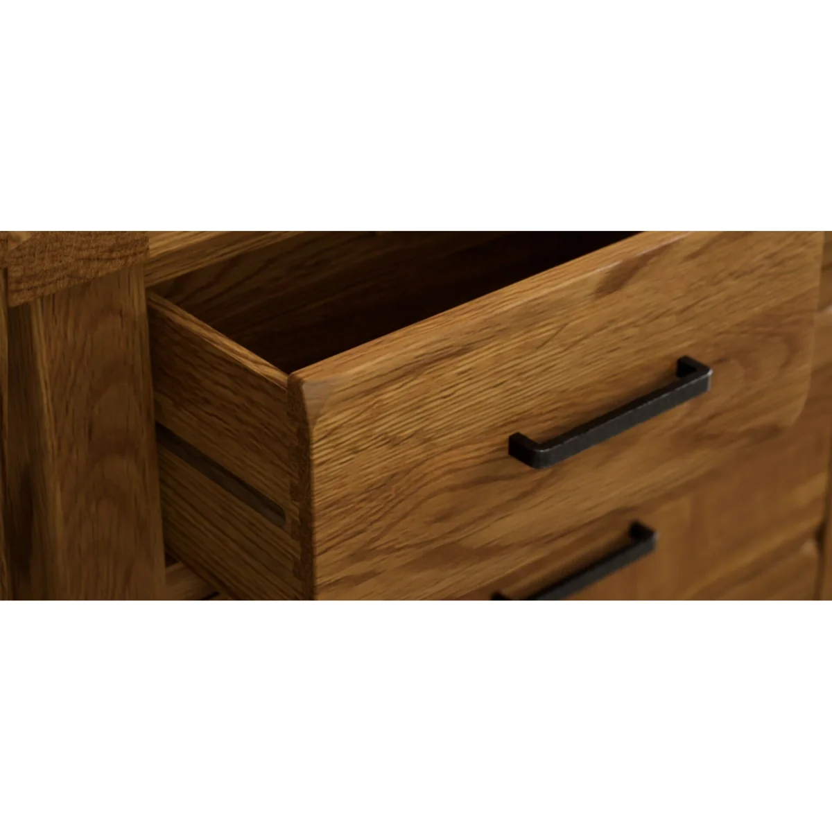 Harrogate Rustic Solid Oak Wide Chest Of Drawers – image 9