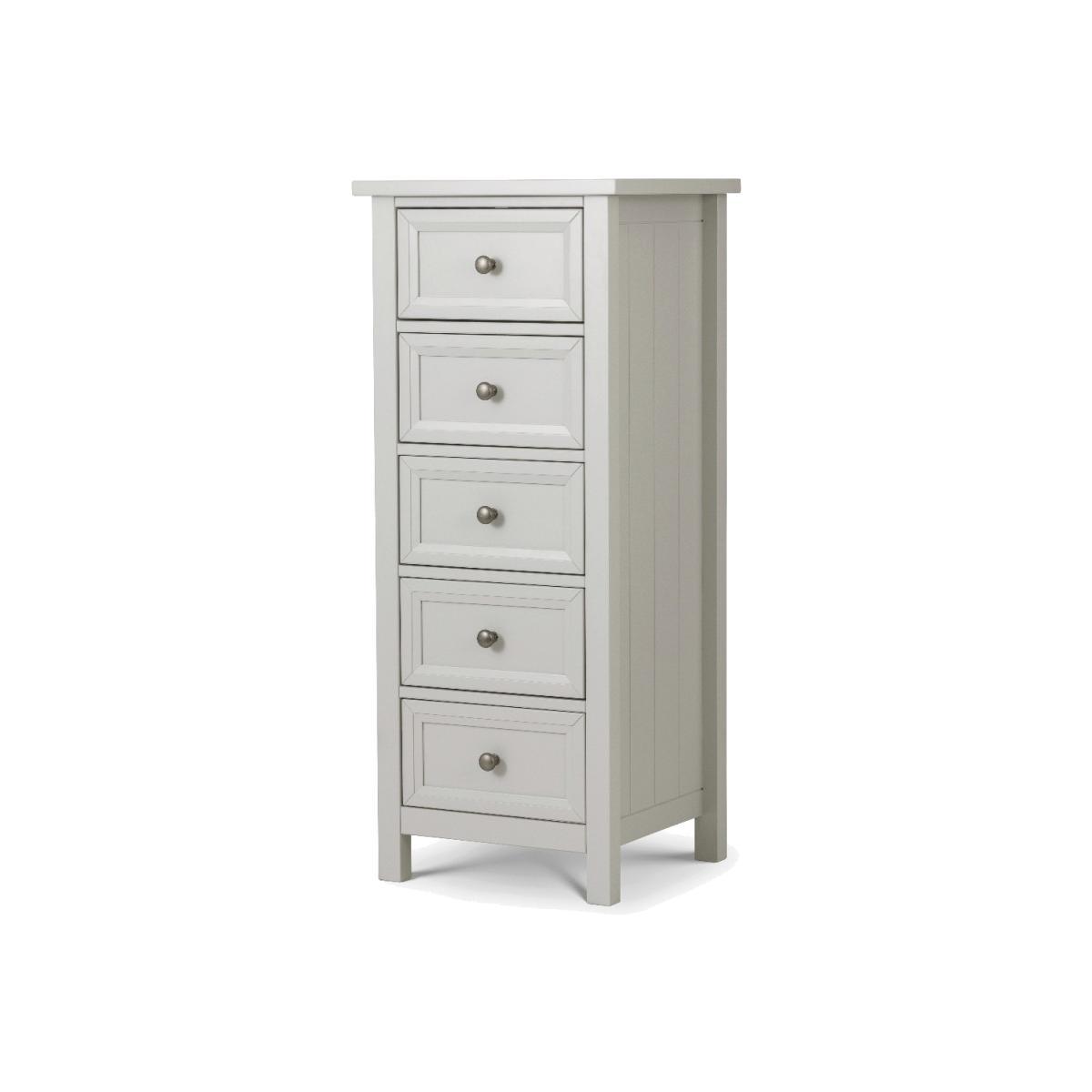 Maine 5 Drawer Tall Chest Dove Grey