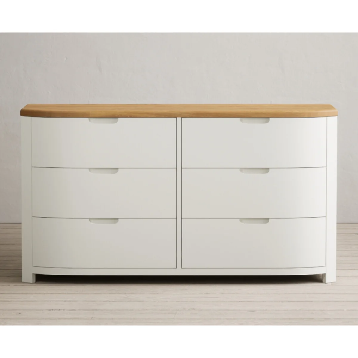 Bradwell Oak and Signal White Painted Wide Chest of Drawers – image 4