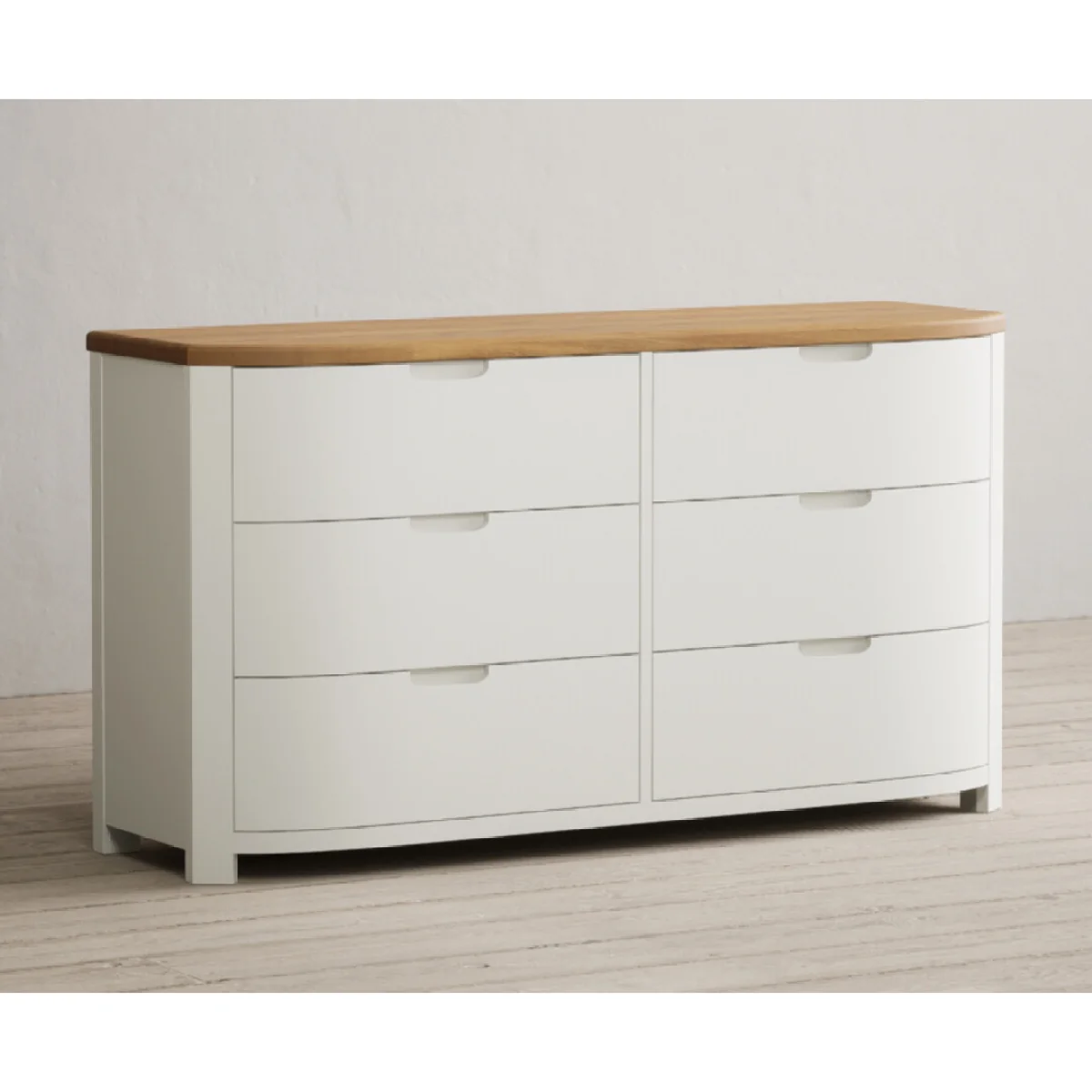 Bradwell Oak and Signal White Painted Wide Chest of Drawers – image 5