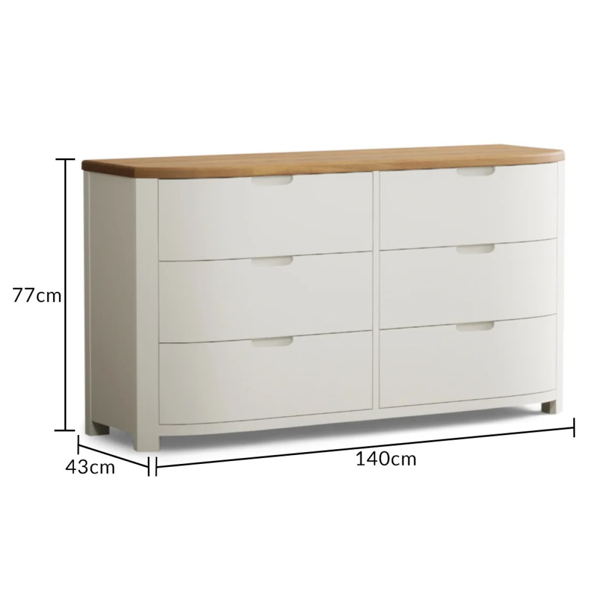 Bradwell Oak and Signal White Painted Wide Chest of Drawers – image 7