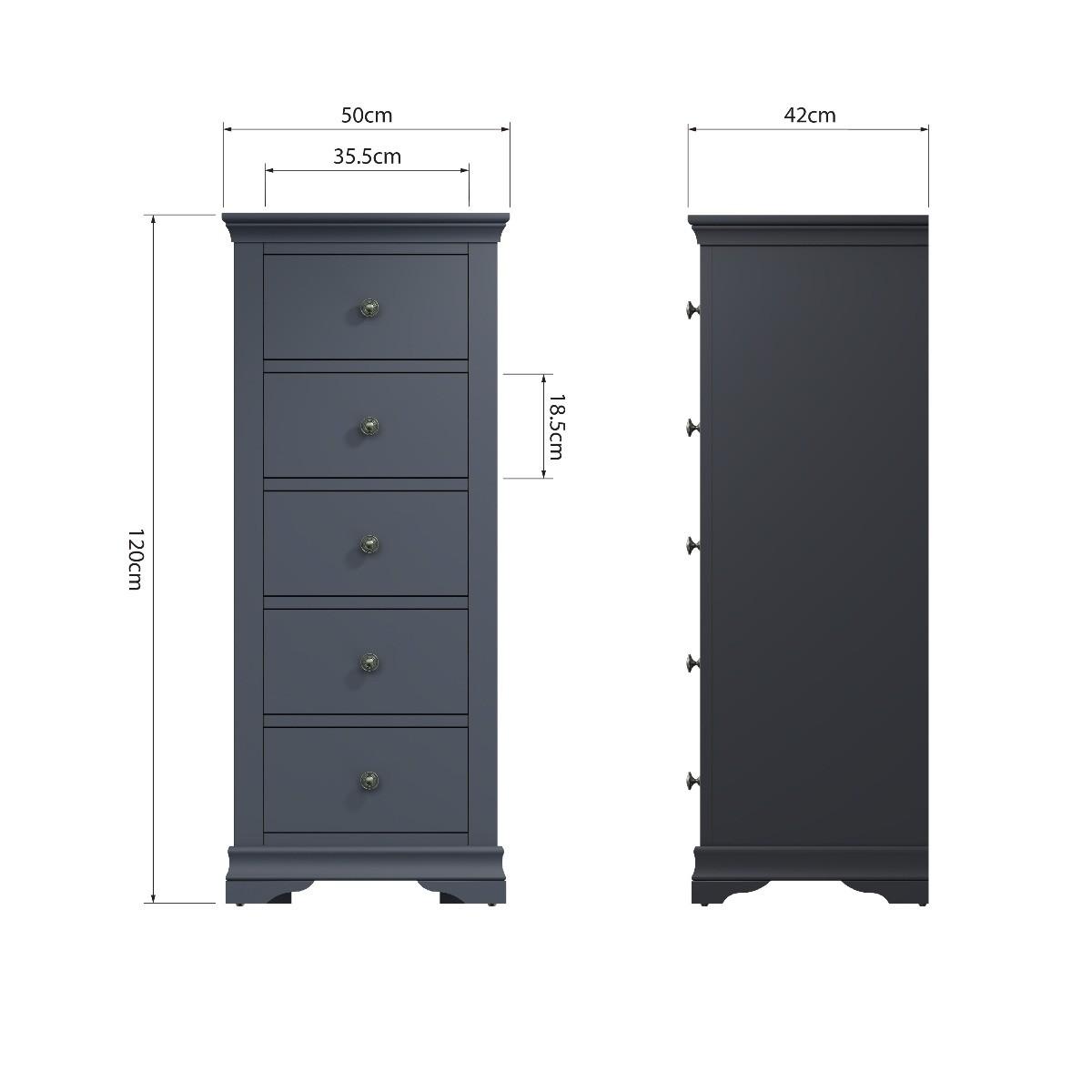 Simone 5 Drawer Narrow Chest – image 9