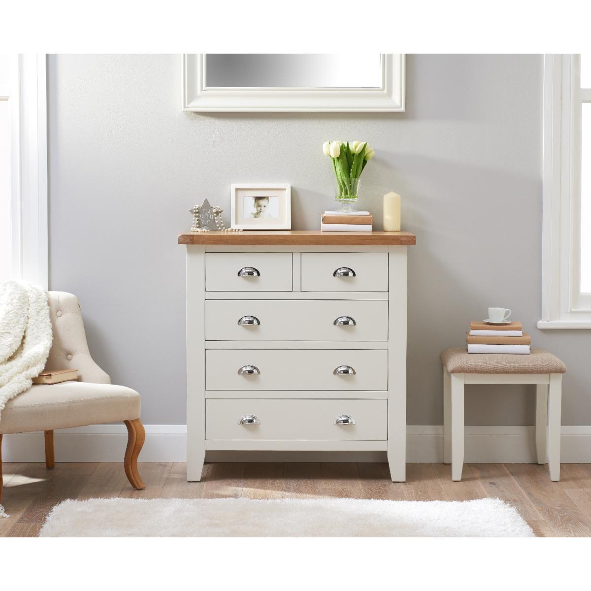Eden Oak and White 2 Over 3 Chest of Drawers – image 2