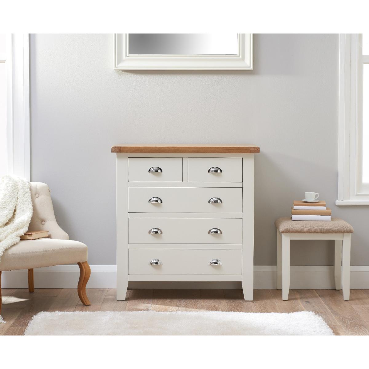 Eden Oak and White 2 Over 3 Chest of Drawers – image 3