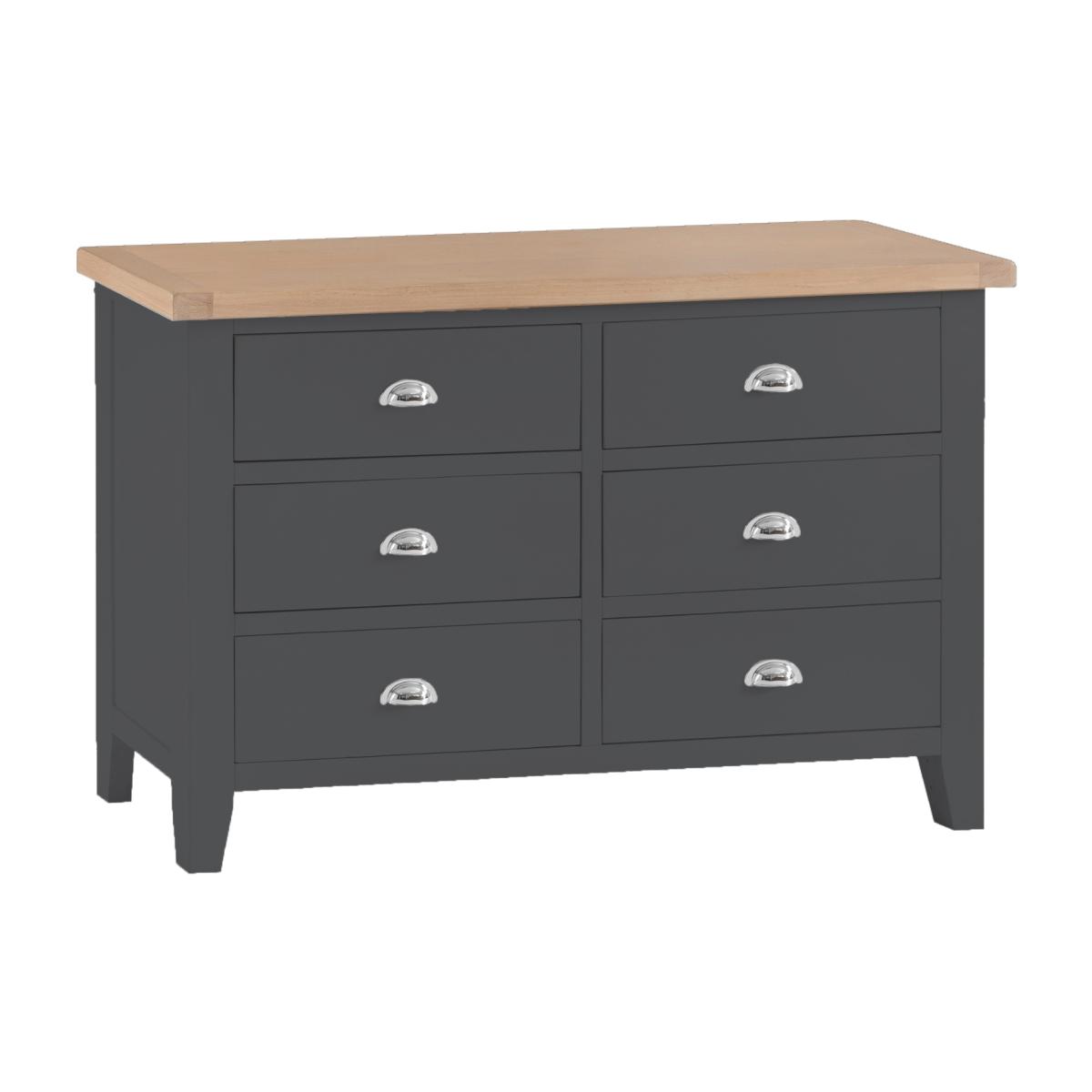 Eden Oak and Grey 6 Drawer Chest