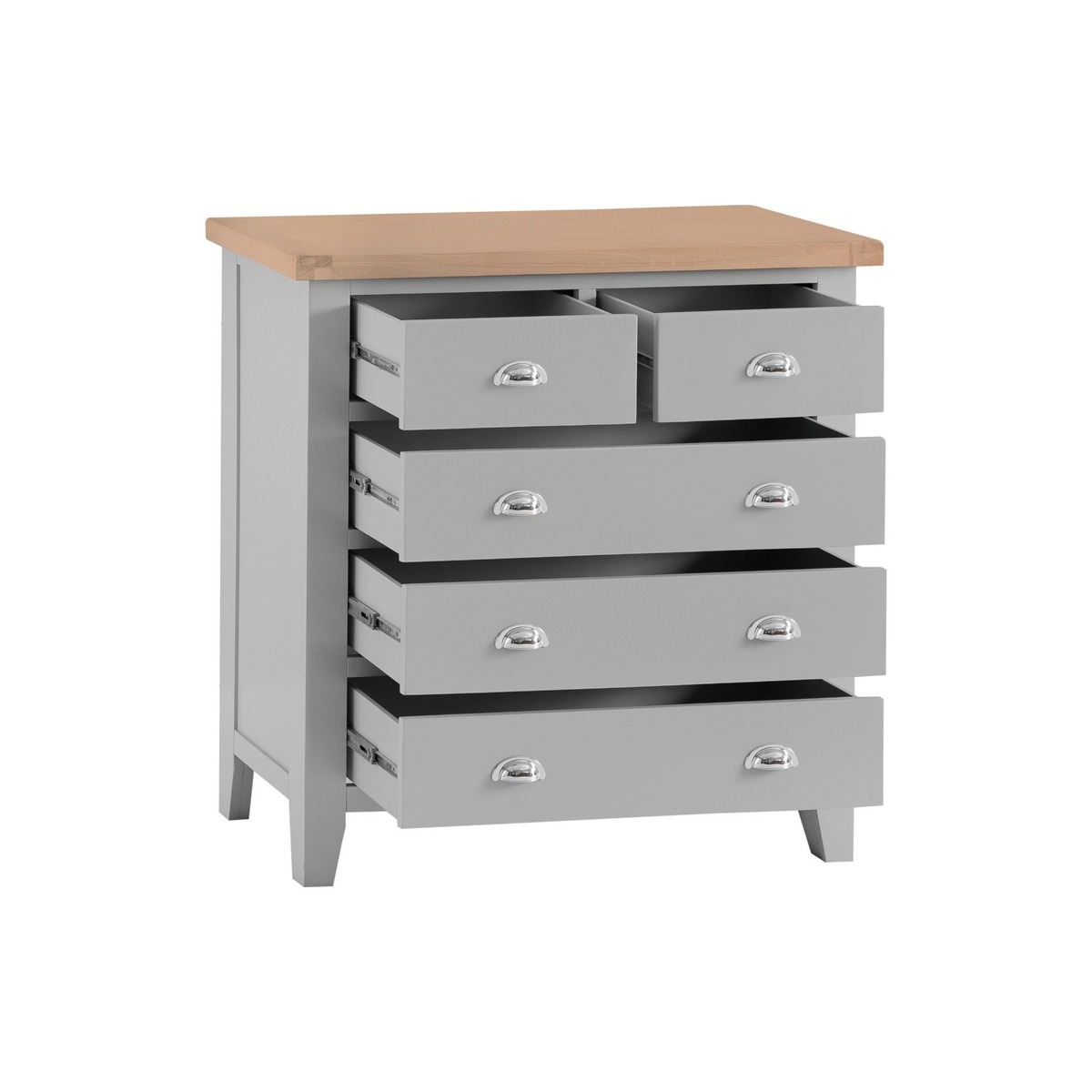 Willow Oak and Grey 2 Over 3 Chest of Drawers – image 2