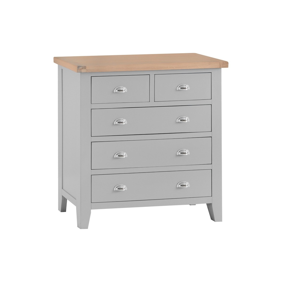 Willow Oak and Grey 2 Over 3 Chest of Drawers – image 1