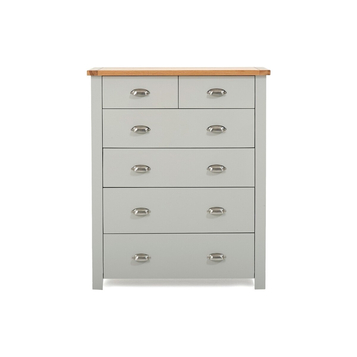 Somerset Oak and Grey 2 Over 4 Drawer Chest – image 1