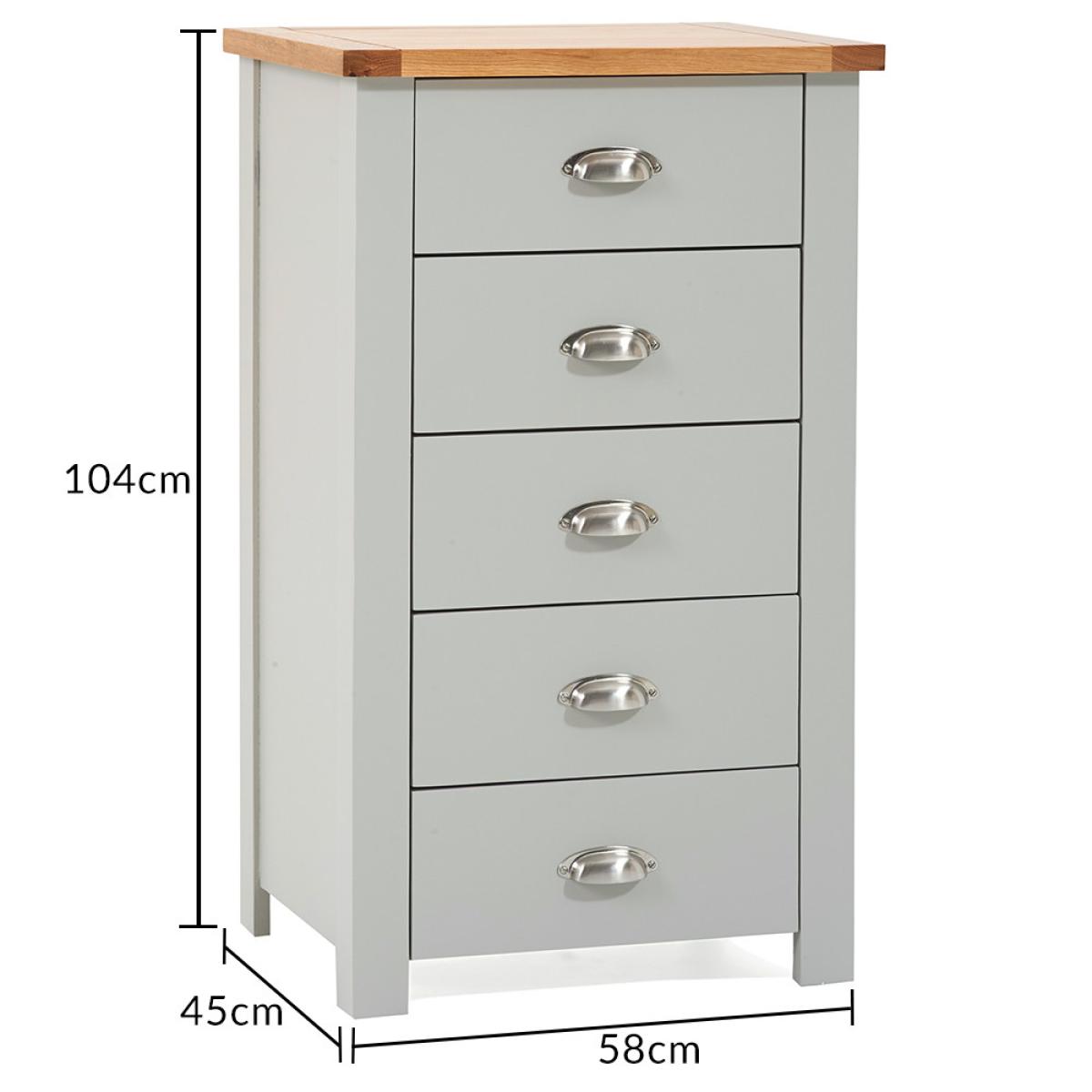 Somerset Oak and Grey 5 Drawer Chest – image 11