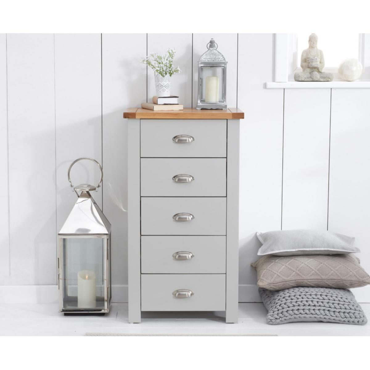 Somerset Oak and Grey 5 Drawer Chest – image 1