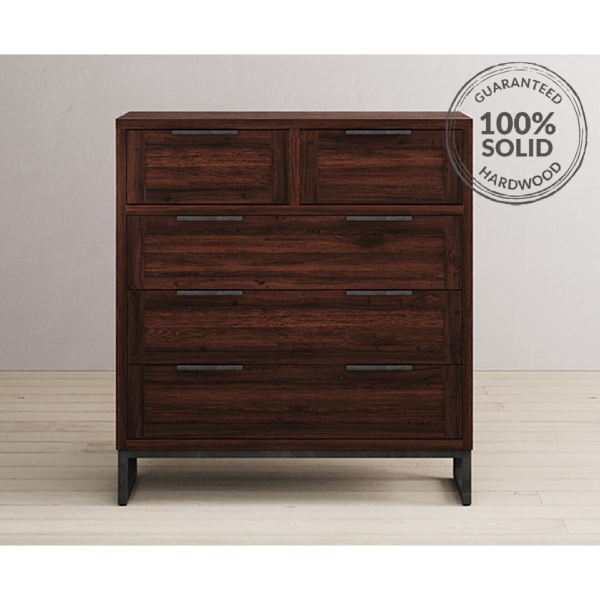 Dakota Dark Acacia and Metal 2 Over 3 Chest of Drawers – image 2