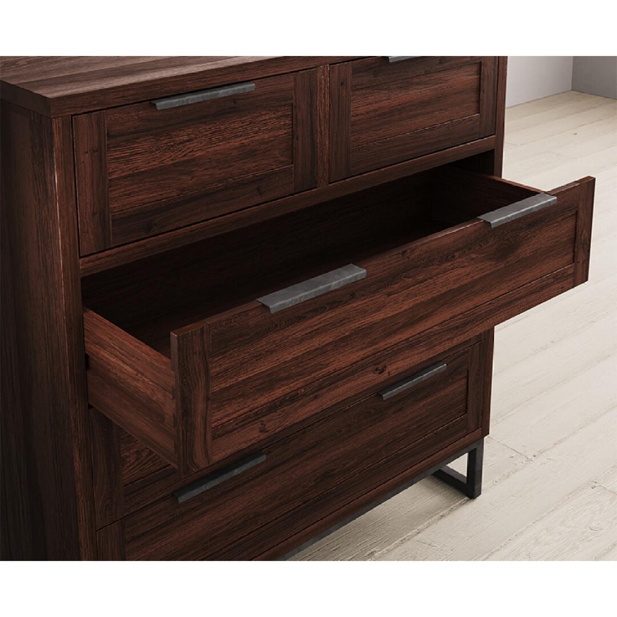 Dakota Dark Acacia and Metal 2 Over 3 Chest of Drawers – image 4