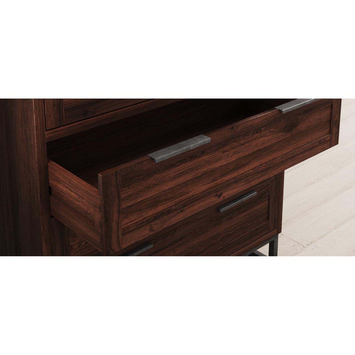 Dakota Dark Acacia and Metal 2 Over 3 Chest of Drawers – image 6