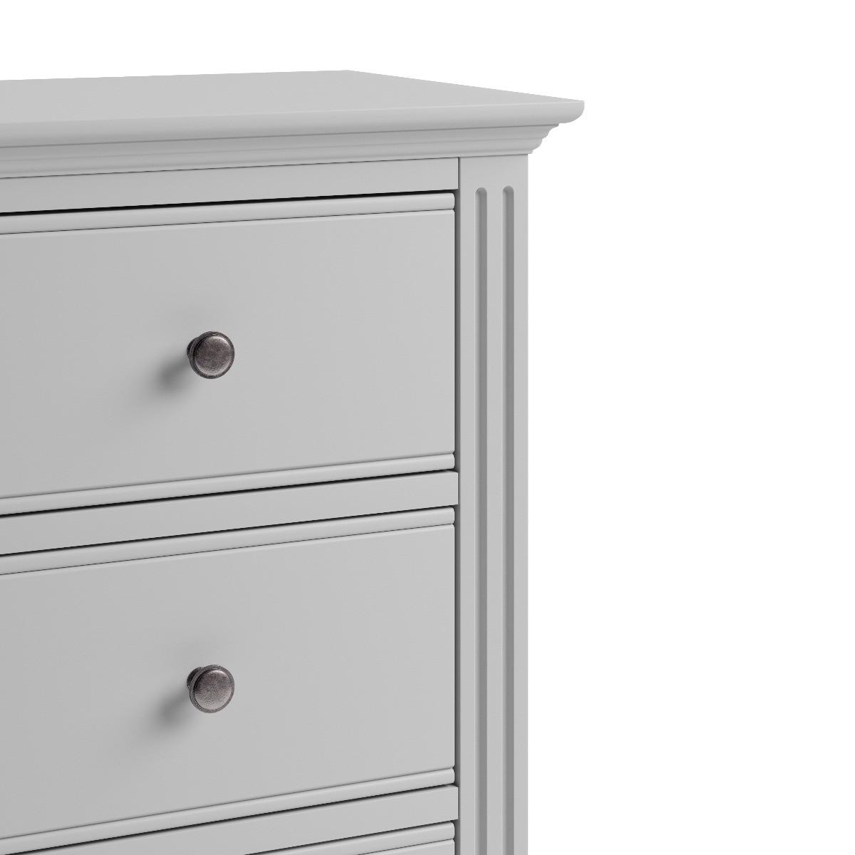 Aubrey Grey 5 Drawer Narrow Chest – image 3