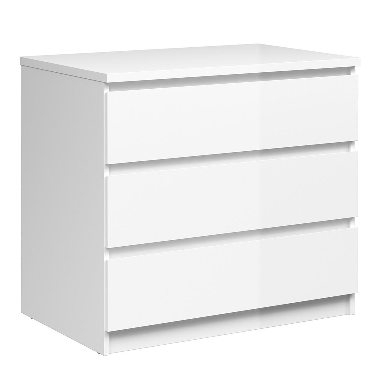 Naya White High Gloss Chest of 3 Drawers – image 2