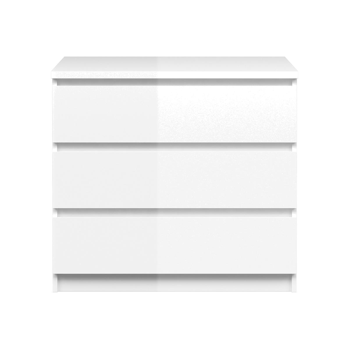 Naya White High Gloss Chest of 3 Drawers – image 1