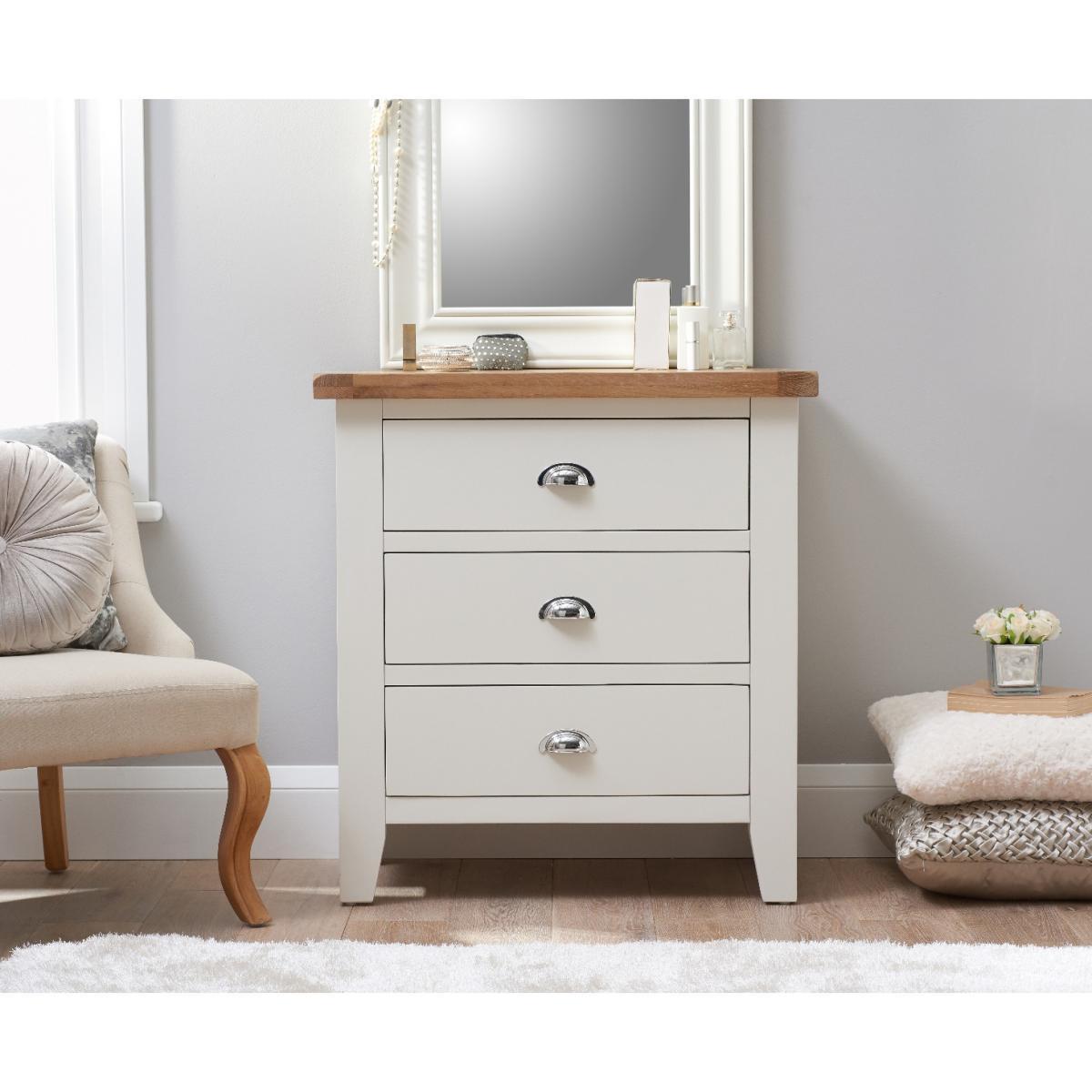 Eden Oak and White 3 Drawer Chest – image 2