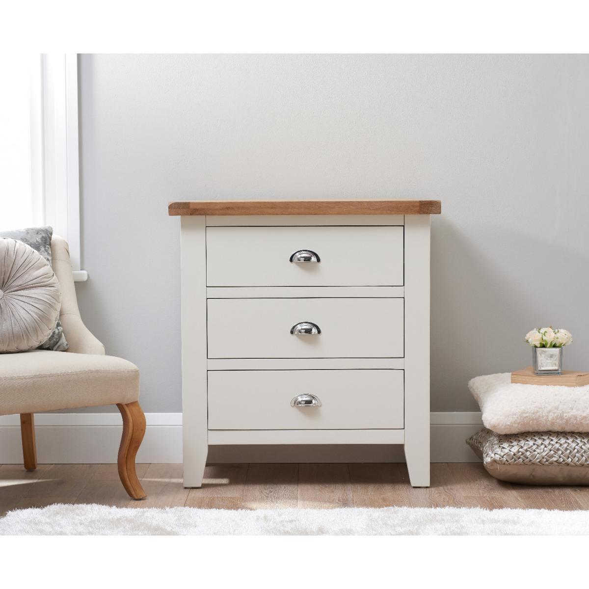 Eden Oak and White 3 Drawer Chest – image 3