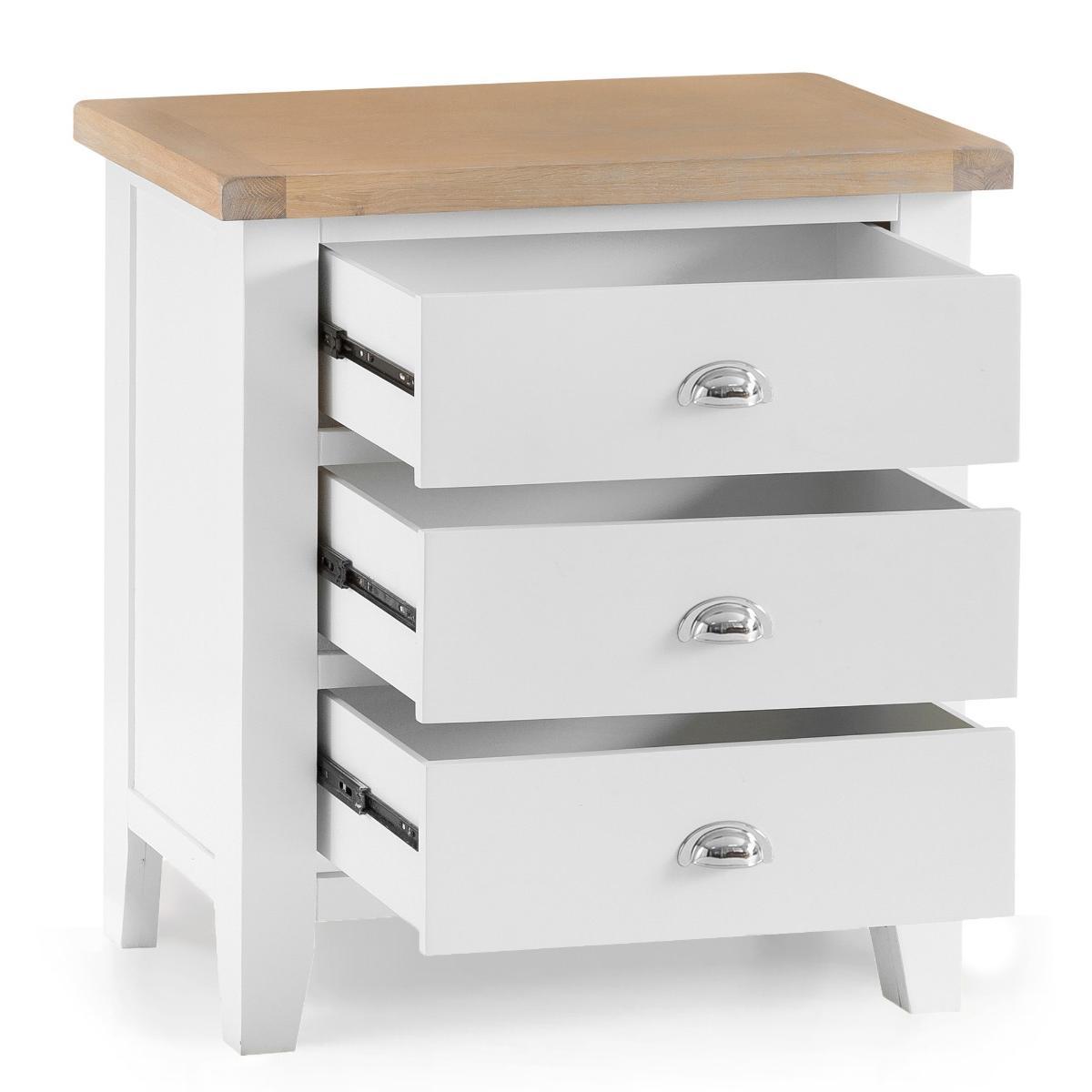 Eden Oak and White 3 Drawer Chest – image 7