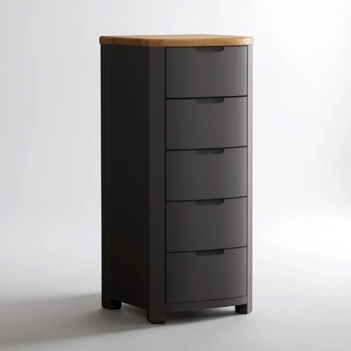 Bradwell Oak and Charcoal Painted 5 Drawer Tallboy – image 2