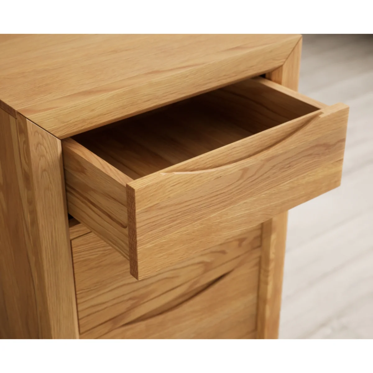 Parker Solid Oak 5 Drawer Tallboy Chest – image 8