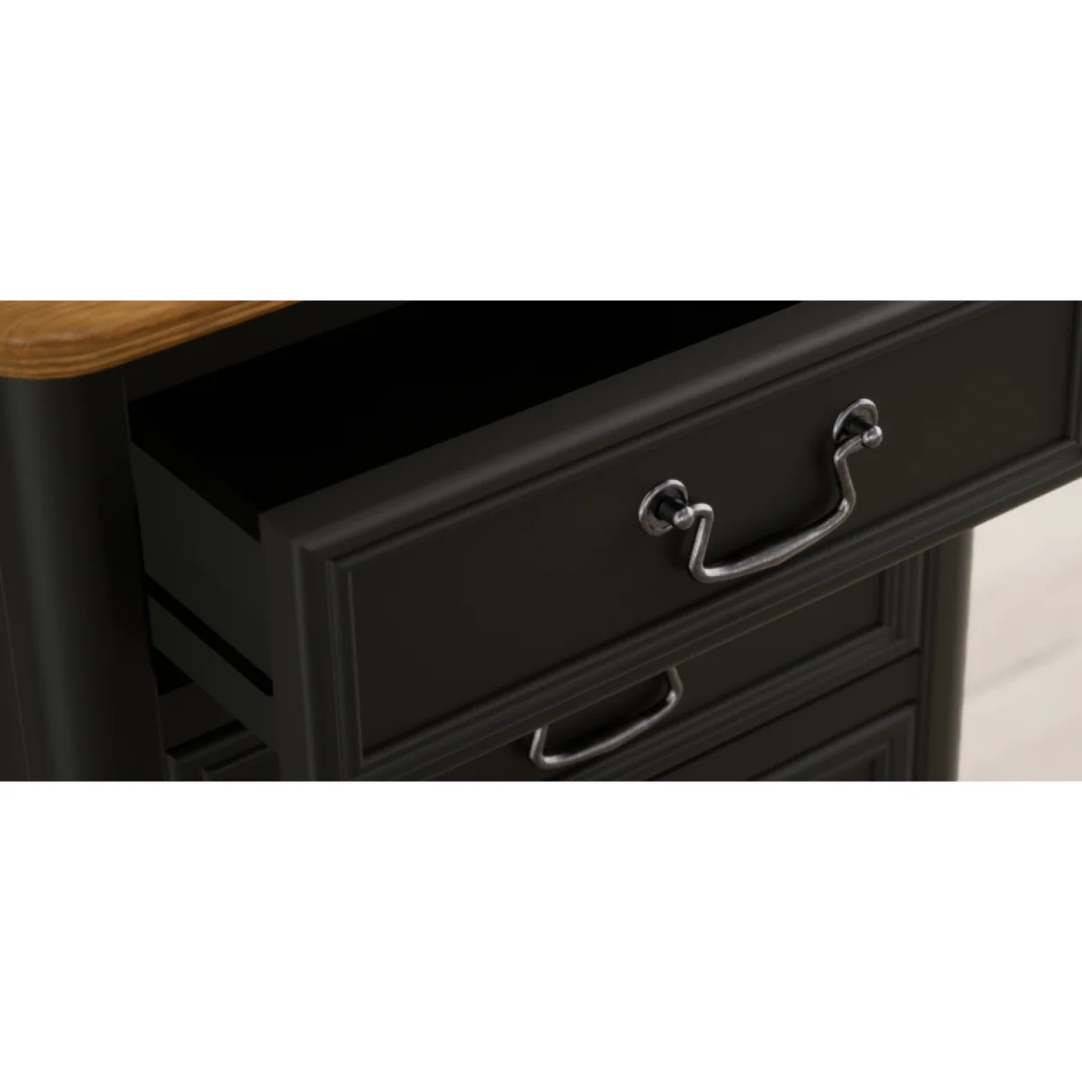 Chateau Noir Oak and Black Painted 5 Drawer Tallboy – image 12