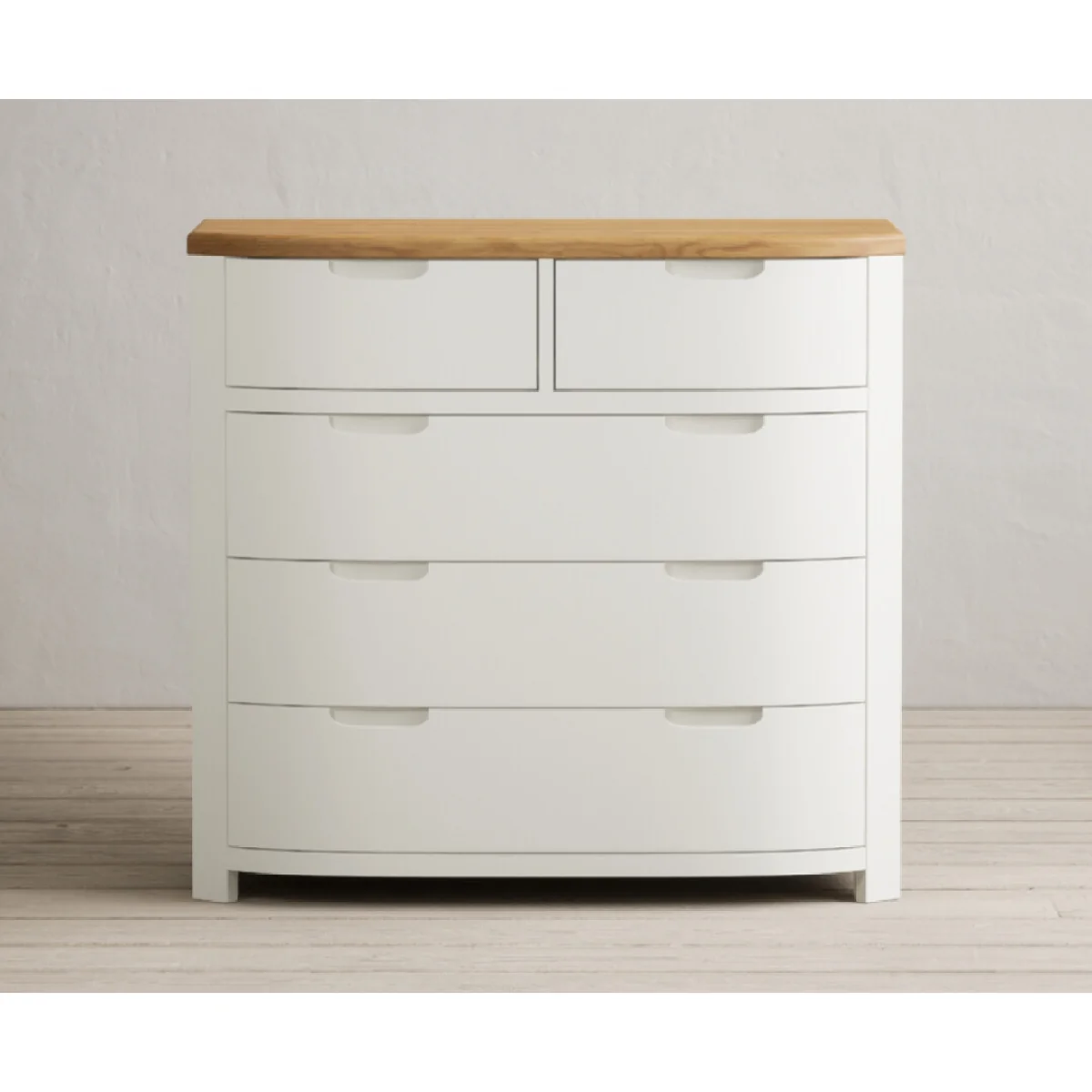 Bradwell Oak and Signal White Painted 2 Over 3 Chest of Drawers – image 4