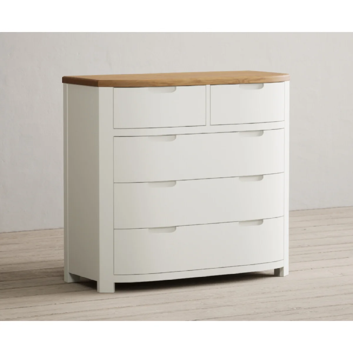 Bradwell Oak and Signal White Painted 2 Over 3 Chest of Drawers – image 5