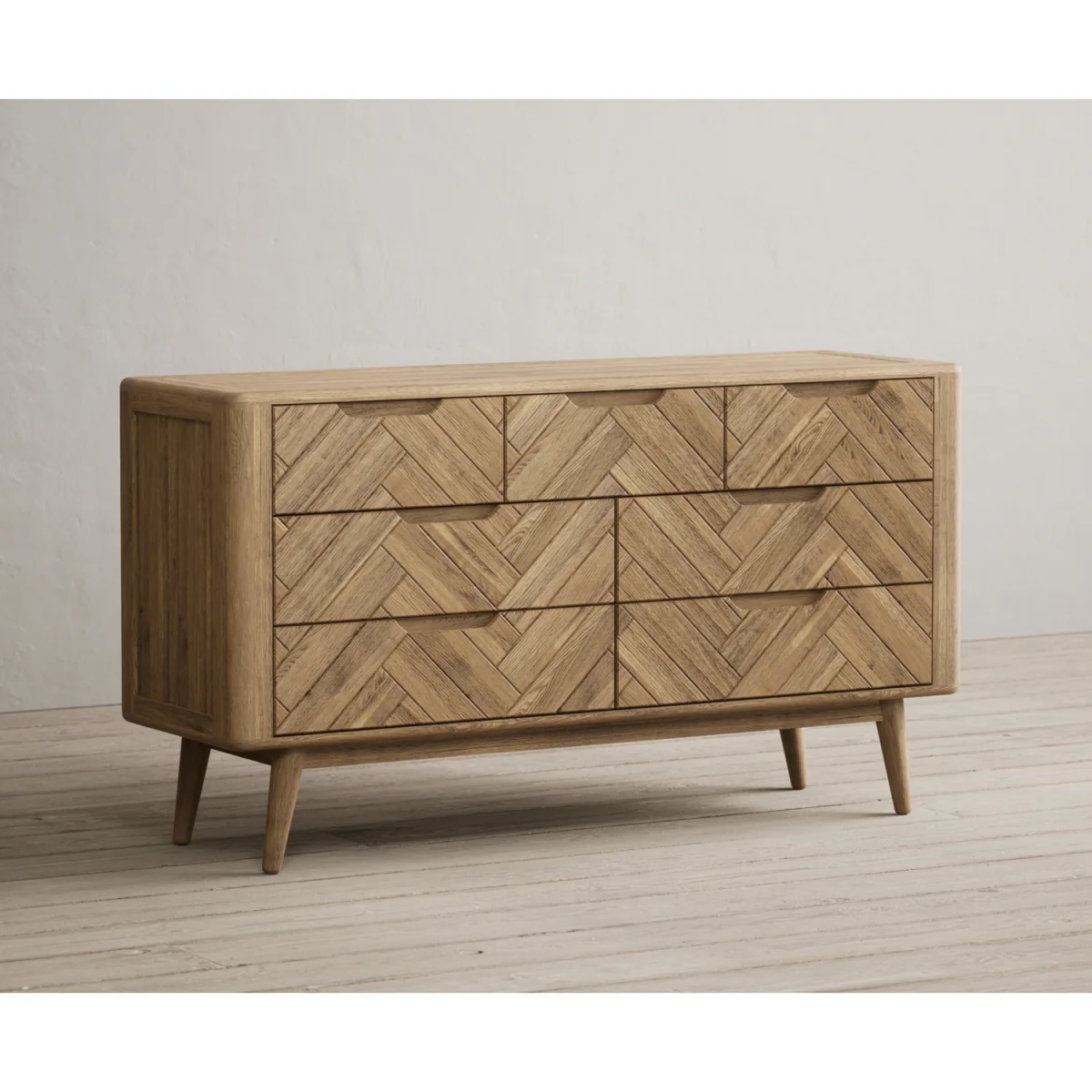 Parven Solid Oak 3 Over 4 Wide Chest Of Drawers – image 4