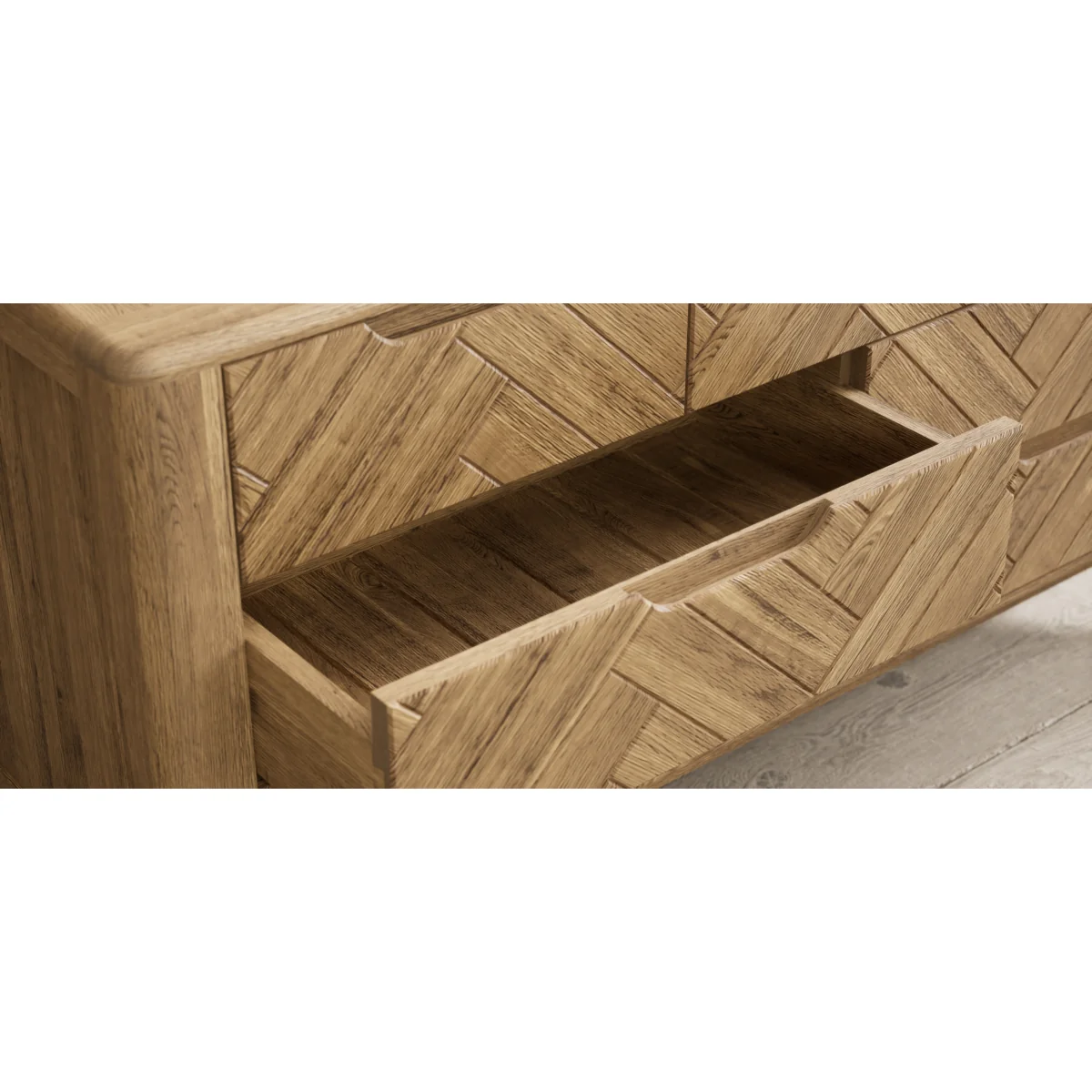 Parven Solid Oak 3 Over 4 Wide Chest Of Drawers – image 10