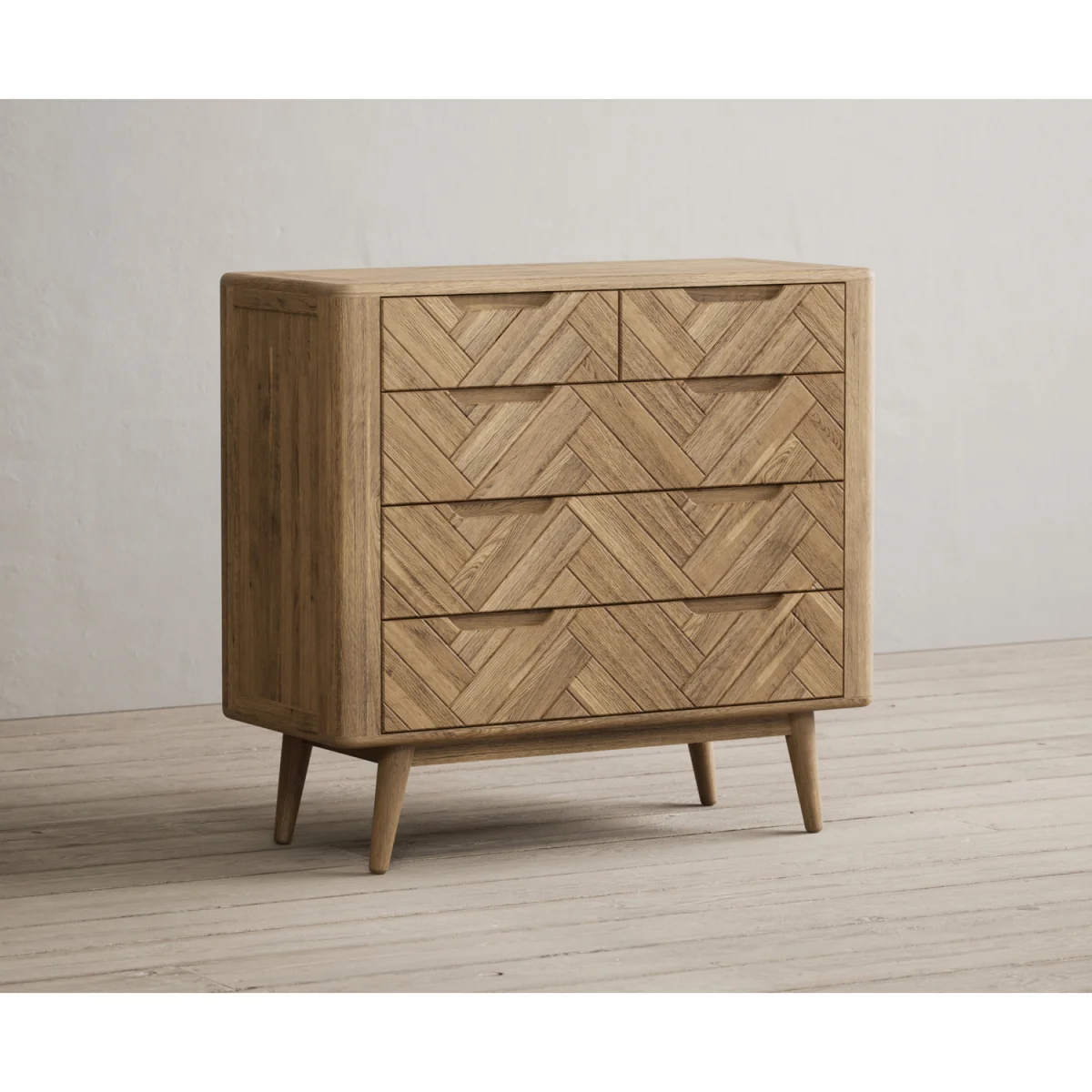 Parven Solid Oak 2 Over 3 Chest of Drawers – image 4
